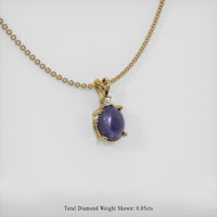 7.21 Ct. Bluish Grey Sapphire Pendant, 14K Yellow Gold 2