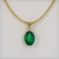 1.26 Ct. Emerald Pendant, 18K Yellow Gold 1