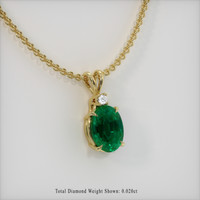 1.26 Ct. Emerald Pendant, 18K Yellow Gold 2