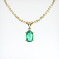 0.63 Ct. Emerald Pendant, 18K Yellow Gold 1