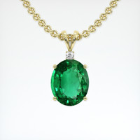 5.70 Ct. Emerald Pendant, 18K Yellow Gold 1
