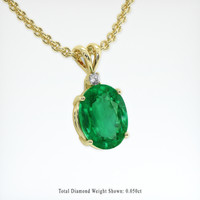 5.70 Ct. Emerald Pendant, 18K Yellow Gold 2