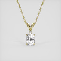 1.01 Ct. White Phenakite Pendant, 18K Yellow Gold 1