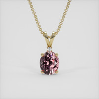 1.39 Ct. Pink Malaya Garnet Pendant, 18K Yellow Gold 1