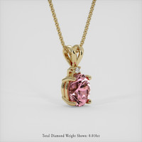 1.39 Ct. Pink Malaya Garnet Pendant, 18K Yellow Gold 2