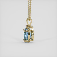 0.95 Ct. Blue Aquamarine Pendant, 18K Yellow Gold 3