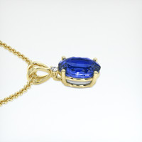 5.06 Ct. Blue Sapphire Pendant, 18K Yellow Gold 3