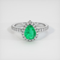 0.82 Ct. Emerald Ring, Platinum 950 1