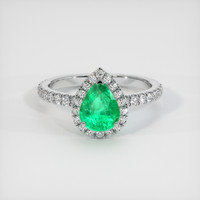 1.01 Ct. Emerald Ring, Platinum 950 1