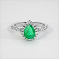 0.98 Ct. Emerald Ring, Platinum 950 1