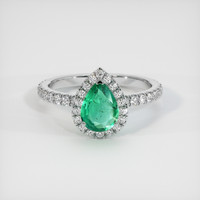 0.74 Ct. Emerald Ring, Platinum 950 1