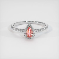 0.83 Ct. Padparadscha Sapphire Ring, Platinum 950 1