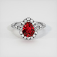 1.66 Ct. Ruby Ring, Platinum 950 1