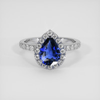 1.68 Ct. Blue Sapphire Ring, Platinum 950 1