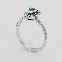 1.16 Ct. Bluish Green Sapphire Ring, Platinum 950 2