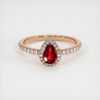 0.43 Ct. Ruby Ring, 14K Rose Gold 1