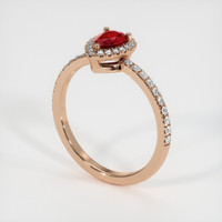 0.43 Ct. Ruby Ring, 14K Rose Gold 2