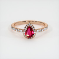 0.38 Ct. Ruby Ring, 14K Rose Gold 1