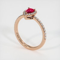 0.38 Ct. Ruby Ring, 14K Rose Gold 2