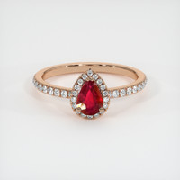 0.45 Ct. Ruby Ring, 14K Rose Gold 1