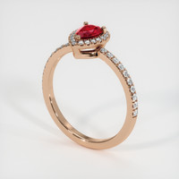 0.45 Ct. Ruby Ring, 14K Rose Gold 2