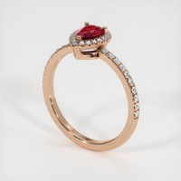 0.36 Ct. Ruby Ring, 14K Rose Gold 2