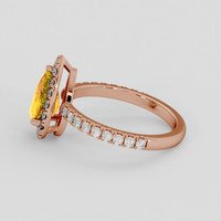 1.58 Ct. Orange Sapphire Ring, 14K Rose Gold 4