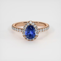 0.96 Ct. Blue Sapphire Ring, 14K Rose Gold 1