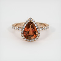 3.18 Ct. Orangish Brown Sapphire Ring, 14K Rose Gold 1