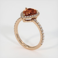 3.18 Ct. Orangish Brown Sapphire Ring, 14K Rose Gold 2