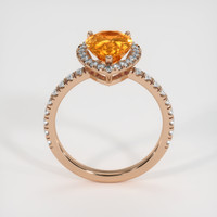 3.60 Ct. Orange Sapphire Ring, 14K Rose Gold 3