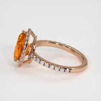 3.60 Ct. Orange Sapphire Ring, 14K Rose Gold 4