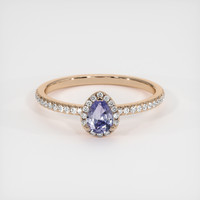 0.42 Ct. Purple Sapphire Ring, 14K Rose Gold 1