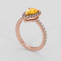 1.58 Ct. Orange Sapphire Ring, 18K Rose Gold 2