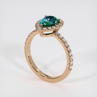 1.83 Ct. Greenish Blue Sapphire Ring, 18K Rose Gold 2