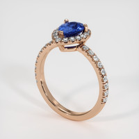 0.96 Ct. Sapphire Ring, 18K Rose Gold 2