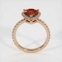3.18 Ct. Orangish Brown Sapphire Ring, 18K Rose Gold 3