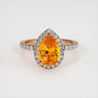 3.60 Ct. Orange Sapphire Ring, 18K Rose Gold 1