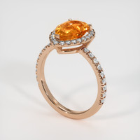 3.60 Ct. Orange Sapphire Ring, 18K Rose Gold 2