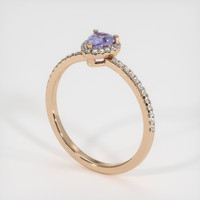 0.42 Ct. Purple Sapphire Ring, 18K Rose Gold 2