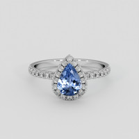 1.11 Ct. Blue Sapphire Ring, Silver 1