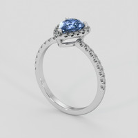 1.11 Ct. Blue Sapphire Ring, Silver 2