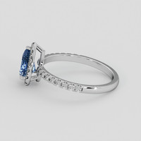 1.11 Ct. Blue Sapphire Ring, Silver 4