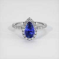 2.14 Ct. Blue Sapphire Ring, 10K White Gold 1