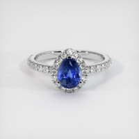 0.96 Ct. Blue Sapphire Ring, 10K White Gold 1