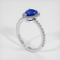 1.62 Ct. Blue Sapphire Ring, 14K White Gold 2