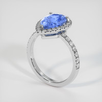 3.04 Ct. Blue Sapphire Ring, 14K White Gold 2