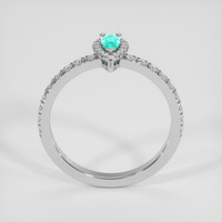 0.16 Ct. Bluish Green Paraiba Tourmaline Ring, 14K White Gold 3