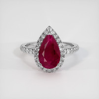 2.58 Ct. Ruby Ring, 14K White Gold 1