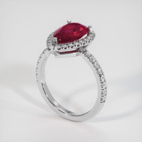2.58 Ct. Ruby Ring, 14K White Gold 2